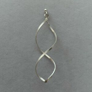 925 Sterling Silver Helix Swirl Twist Spiral Shape Necklace Charm Pendant